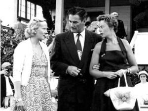 Errol Flynn at Hobby Horse Hall racetrack, Nassau in 1950's